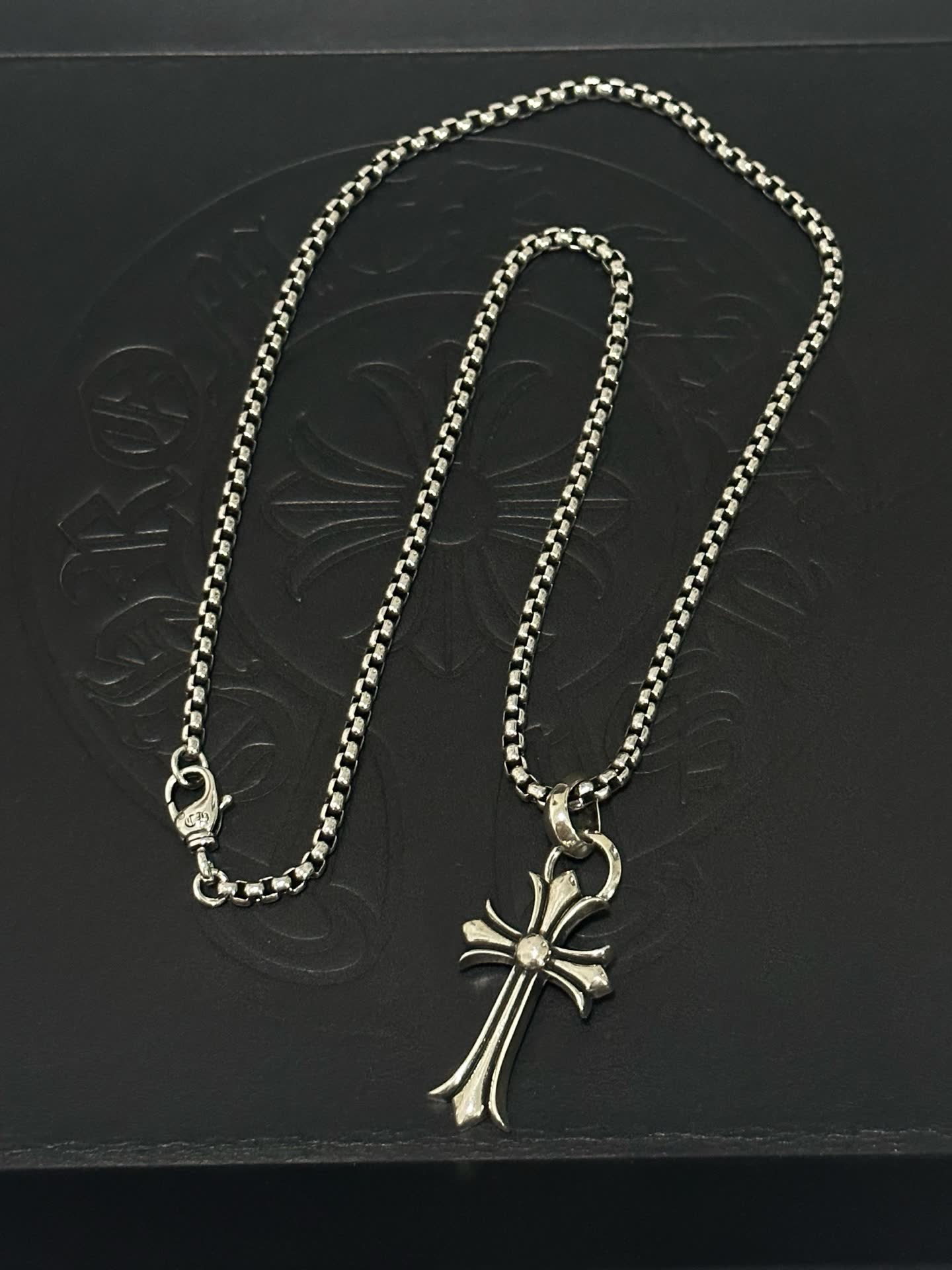 Chrome Hearts Silver Cross Pendant Necklace